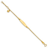 4.5" Baby ID Heart Bracelet with .75" extender - 14K Yellow Gold