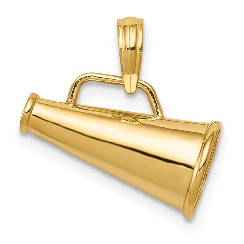 Cheer Megaphone Charm - 14K Yellow Gold