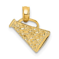 Mini Cheer Megaphone Charm - 14K Yellow Gold