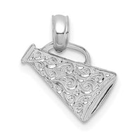 Mini Cheer Megaphone Charm - 14K White Gold