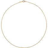 1MM Cable Chain (Available in 12", 14" and 16") - 18K Yellow Gold