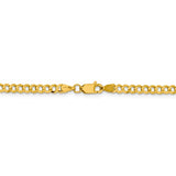 3.7MM Flat Cuban Link Chain (Available in 16", 18", 20" and 24") - 14K Yellow Gold