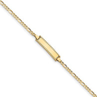 6" Baby ID Figaro Bracelet - 14K Yellow Gold