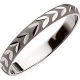 2MM Diamond Cut Ring (Available in sizes 1-3) - 14K White Gold
