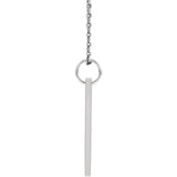 Bar Diamond Charm on 18" Chain - Sterling Silver