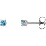 Blue Topaz Earrings Yellow Gold Screw Back