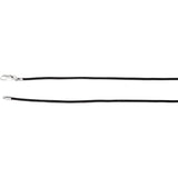 1.5MM Black Leather Cord Chain - Sterling SIlver