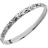 1MM Etched Ring Size 3 - 14K Yellow Gold (Also available in 14K White or 14K Rose Gold)