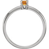3MM Citrine "November" Ring Size 3 - 14K Yellow Gold