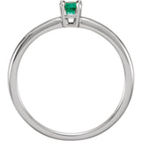 3MM Emerald "May" Ring Size 3 - 14K Yellow Gold