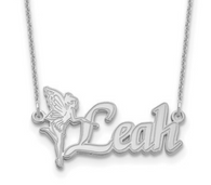 Fairy Nameplate Necklace - White Gold