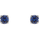 3MM Sapphire "September" Stud Earrings - 14K Yellow Gold