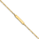 5.5" Baby ID Figaro Bracelet - 14K Yellow Gold