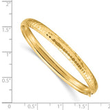 4" Hammered Baby Bangle Bracelet - 14K Yellow Gold