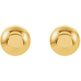 Gold Ball Stud Piercing Earrings in 14K Yellow Gold (Available in 3MM, 4MM or 5MM)