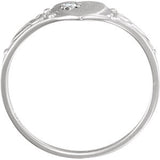 Heart Diamond Ring Size 3 - Sterling Silver