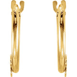 12MM Hoop Earrings with Star - 14K Yellow Gold