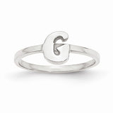 Block Letter Initial Ring (Available in sizes 5-7) - Sterling Silver