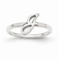 Script Letter Initial Ring (Available in sizes 5-7) - Sterling Silver