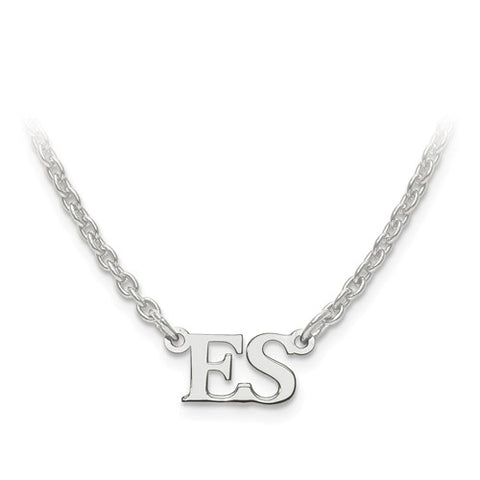 7x10MM Custom Initials Necklace (Available in any letter combination) - Sterling Silver