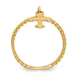 Cross Charm Ring Size 4 - 14K Yellow Gold