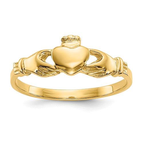 Baby Claddagh Ring Size 1 - 14K Yellow Gold