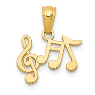 Music Notes Charm - 14K Yellow Gold