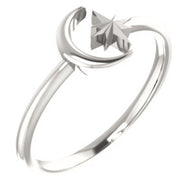 Moon & Star Ring (Available in sizes 4-7) - Sterling Silver