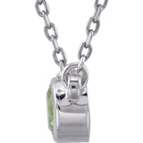 4MM Peridot "August" 16" Necklace - Sterling Silver