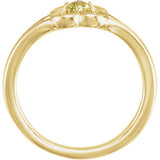 2.5MM Peridot "August" Flower Ring Size 3 - 14K Yellow Gold