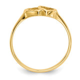 Double Hearts Ring Size 5 - 14K Yellow Gold