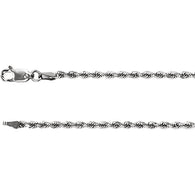 2.4MM Diamond-Cut Rope Bracelet (Available in 4" and 5") - 14K Yellow or White Gold