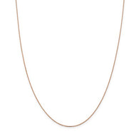 1MM Diamond-Cut Cable 18" Chain - 14K Rose Gold