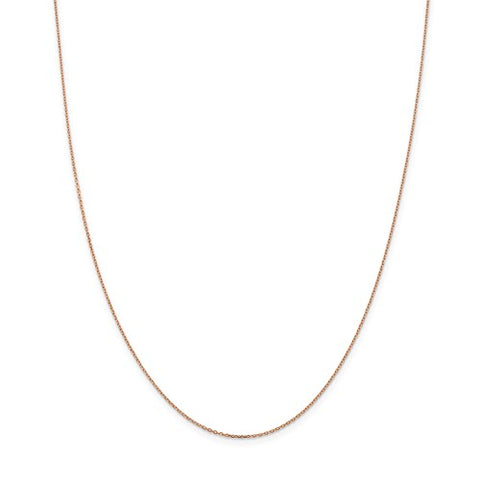 1MM Diamond-Cut Cable 18" Chain - 14K Rose Gold