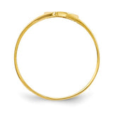 Punched Heart Ring Size 2 - 14K Yellow Gold