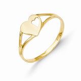Punched Heart Ring Size 2 - 14K Yellow Gold