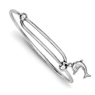 Dolphin Bangle Bracelet - Sterling Silver