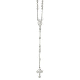 Faceted Beads Crucifix 19" Rosary Necklace - Sterling Silver
