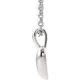10MM Heart Charm on 15" Cable Chain - 14K Yellow Gold