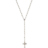 14" Bead Rosary Necklace - Sterling Silver