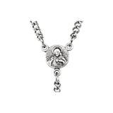 14" Bead Rosary Necklace - Sterling Silver