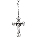 14" Bead Rosary Necklace - Sterling Silver