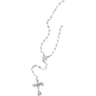 14" Bead Rosary Necklace - Sterling Silver
