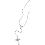 14" Bead Rosary Necklace - Sterling Silver