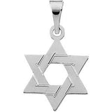 Star of David Charm - 14K White Gold