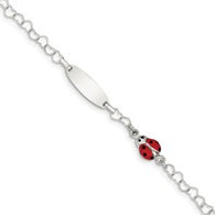 6" Lady Bug Baby Bracelet - Sterling Silver