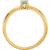 3MM Blue Topaz "December" Ring Size 3 - 14K Yellow Gold