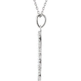 27MM Diamond Treble Clef Music Note Charm on 16" Chain - 14K White Gold
