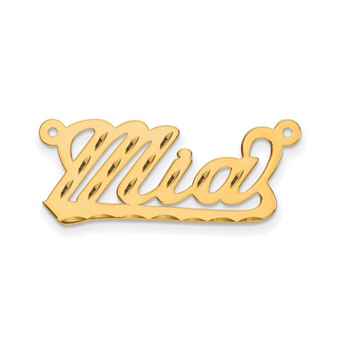 32x13MM Diamond-cut Script Nameplate - 10K Yellow Gold