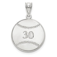 Custom Baseball Charm - Sterling Silver